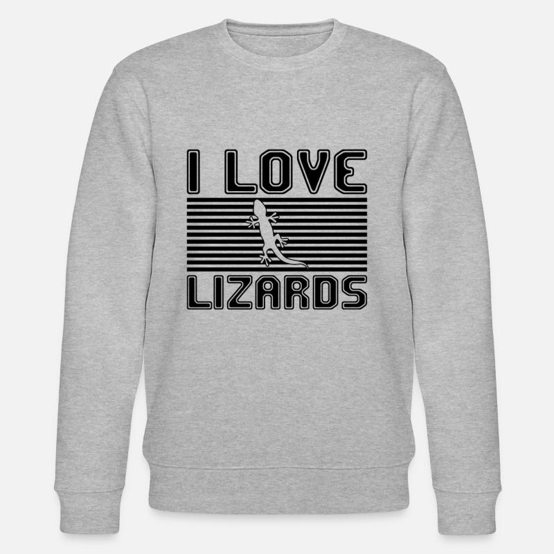 I love lizards - Stanley/Stella Unisex Bio-Sweatshirt CHANGER  - Grau meliert