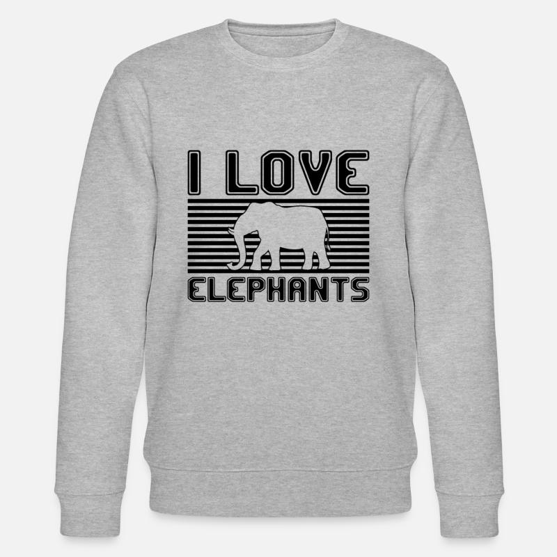 J’adore les éléphants - Sweat bio CHANGER Stanley/Stella Unisexe - gris chiné