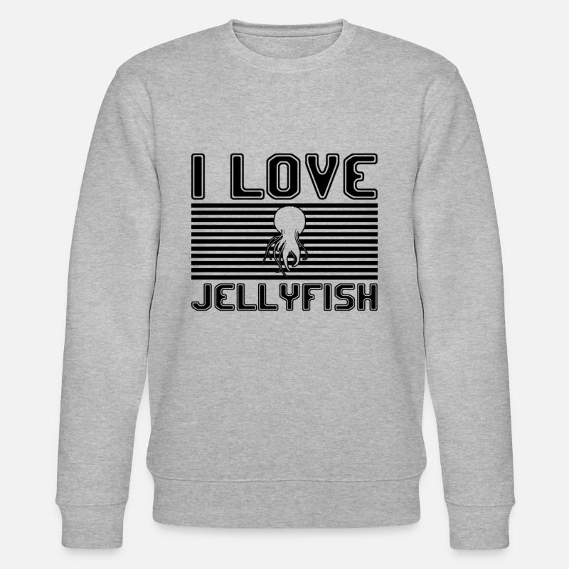 I love jellyfish - Stanley/Stella Unisex Bio-Sweatshirt CHANGER - Grau meliert