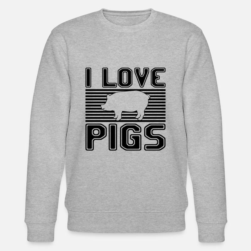 I love pigs - Stanley/Stella Unisex Bio-Sweatshirt CHANGER  - Grau meliert