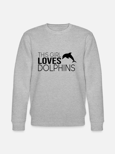 This girl loves dolphins - Stanley/Stella CHANGER Unisex Organic Sweatshirt - heather grey