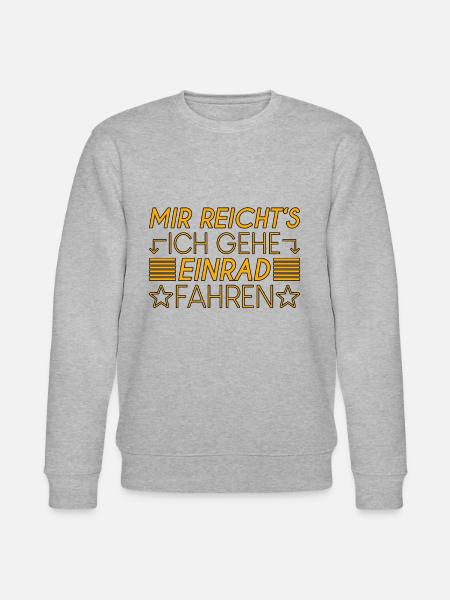 Einrad Spruch - Stanley/Stella Unisex Bio-Sweatshirt CHANGER  - Grau meliert