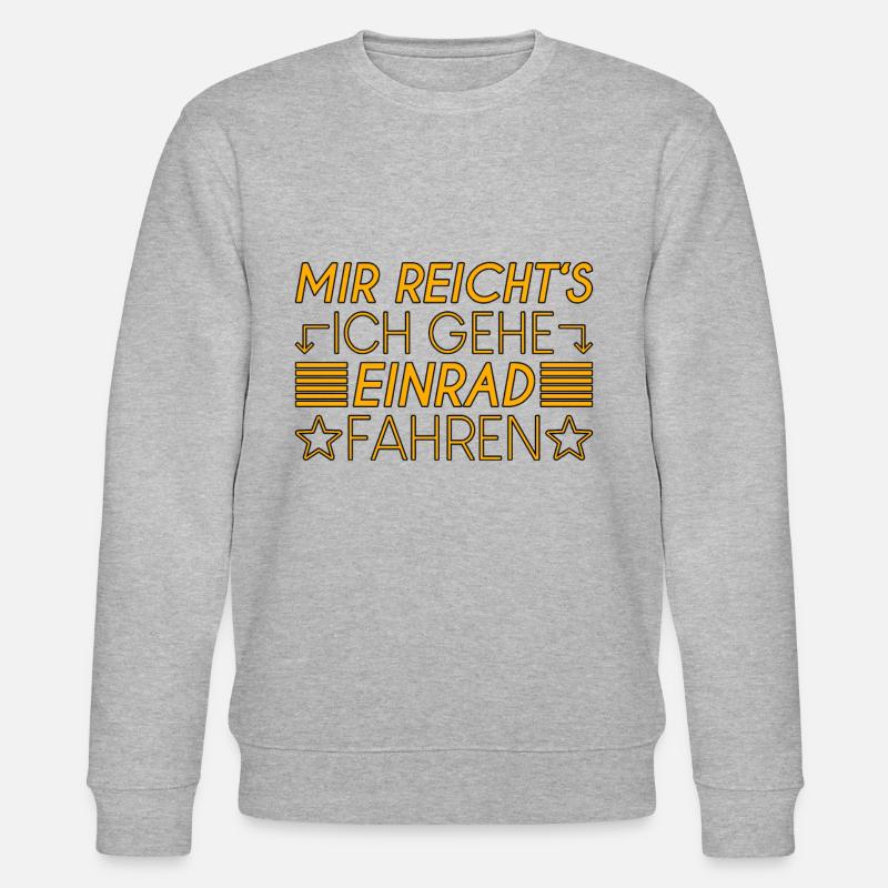 Einrad Spruch - Stanley/Stella Unisex Bio-Sweatshirt CHANGER  - Grau meliert