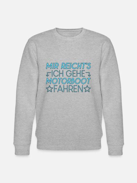 Motorboot Spruch - Stanley/Stella Unisex Bio-Sweatshirt CHANGER - Grau meliert