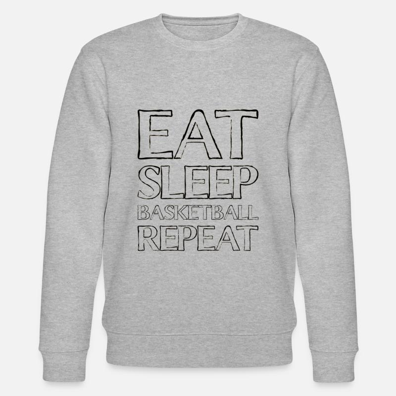 Essen Schlafen Basketball - Stanley/Stella Unisex Bio-Sweatshirt CHANGER  - Grau meliert