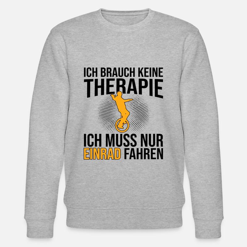 Einrad Therapie Spruch - Stanley/Stella Unisex Bio-Sweatshirt CHANGER  - Grau meliert