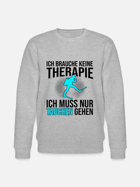 Tauchen Therapie Spruch - Stanley/Stella Unisex Bio-Sweatshirt CHANGER - Grau meliert