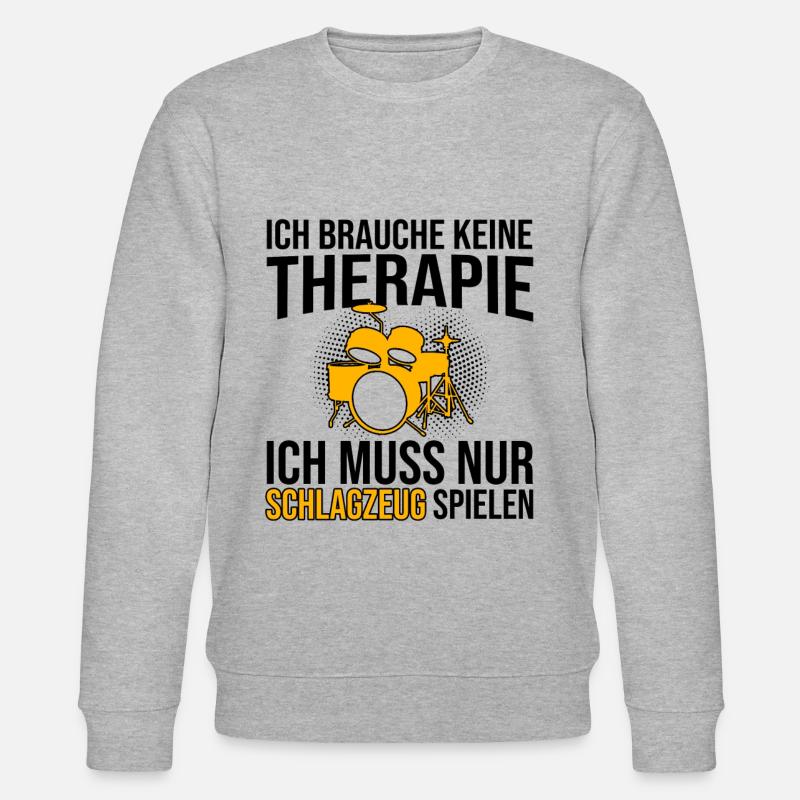 Schlagzeug Therapie Spruch - Stanley/Stella Unisex Bio-Sweatshirt CHANGER  - Grau meliert