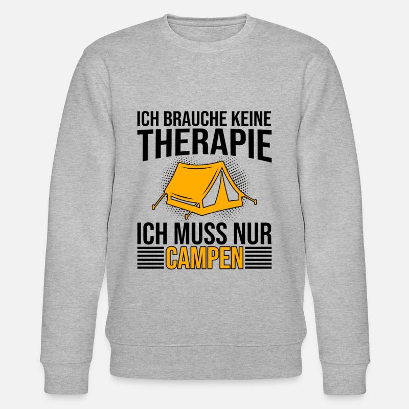 Campen Therapie Spruch - Stanley/Stella Unisex Bio-Sweatshirt CHANGER  - Grau meliert