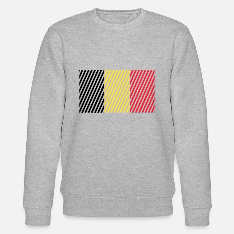 Belgien Flagge - Stanley/Stella Unisex Bio-Sweatshirt CHANGER  - Grau meliert