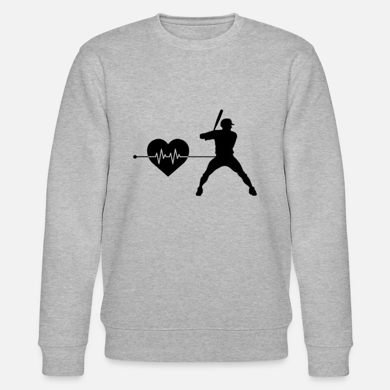 Baseball Herzschlag - Stanley/Stella Unisex Bio-Sweatshirt CHANGER  - Grau meliert