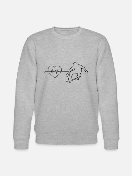 Skating Heartbeat - Stanley/Stella CHANGER Unisex Organic Sweatshirt - heather grey