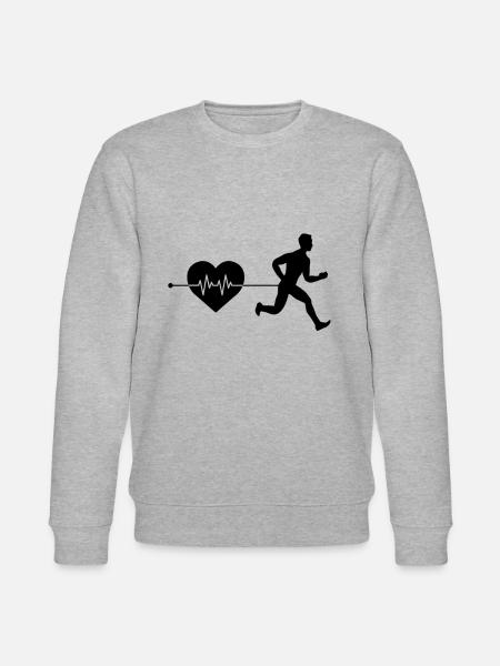 Jogging heartbeat - Stanley/Stella CHANGER Unisex Organic Sweatshirt - heather grey