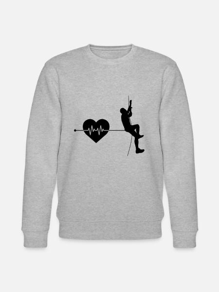 Climbing heartbeat - Stanley/Stella CHANGER Unisex Organic Sweatshirt - heather grey