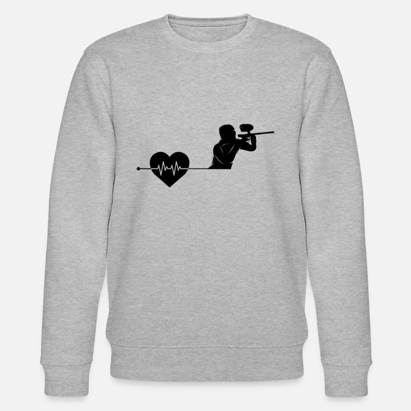 Paintball Herzschlag - Stanley/Stella Unisex Bio-Sweatshirt CHANGER  - Grau meliert