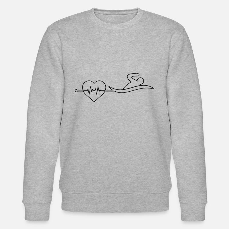 Rythme cardiaque de nage - Sweat bio CHANGER Stanley/Stella Unisexe - gris chiné