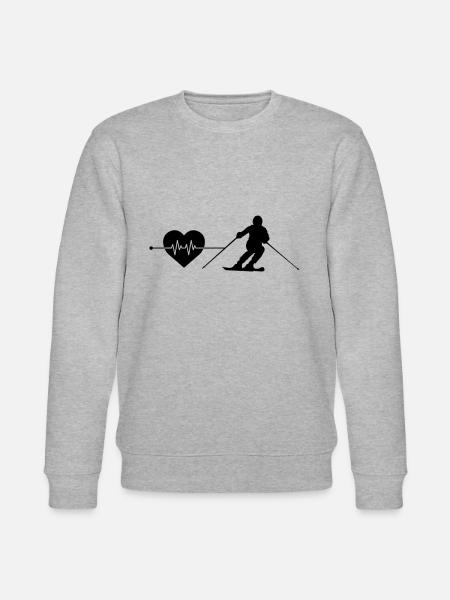 Ski Herzschlag - Stanley/Stella Unisex Bio-Sweatshirt CHANGER  - Grau meliert