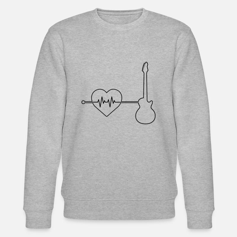 E Gitarre Herzschlag - Stanley/Stella Unisex Bio-Sweatshirt CHANGER  - Grau meliert