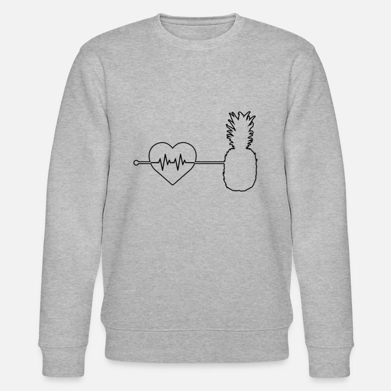 Pineapple's heartbeat - Stanley/Stella CHANGER Unisex Organic Sweatshirt - heather grey