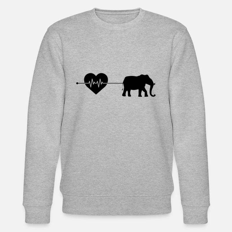 Elefant Herzschlag - Stanley/Stella Unisex Bio-Sweatshirt CHANGER  - Grau meliert