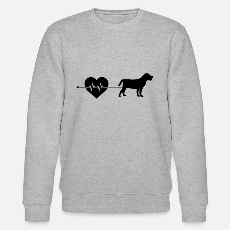 Hund Herzschlag - Stanley/Stella Unisex Bio-Sweatshirt CHANGER  - Grau meliert