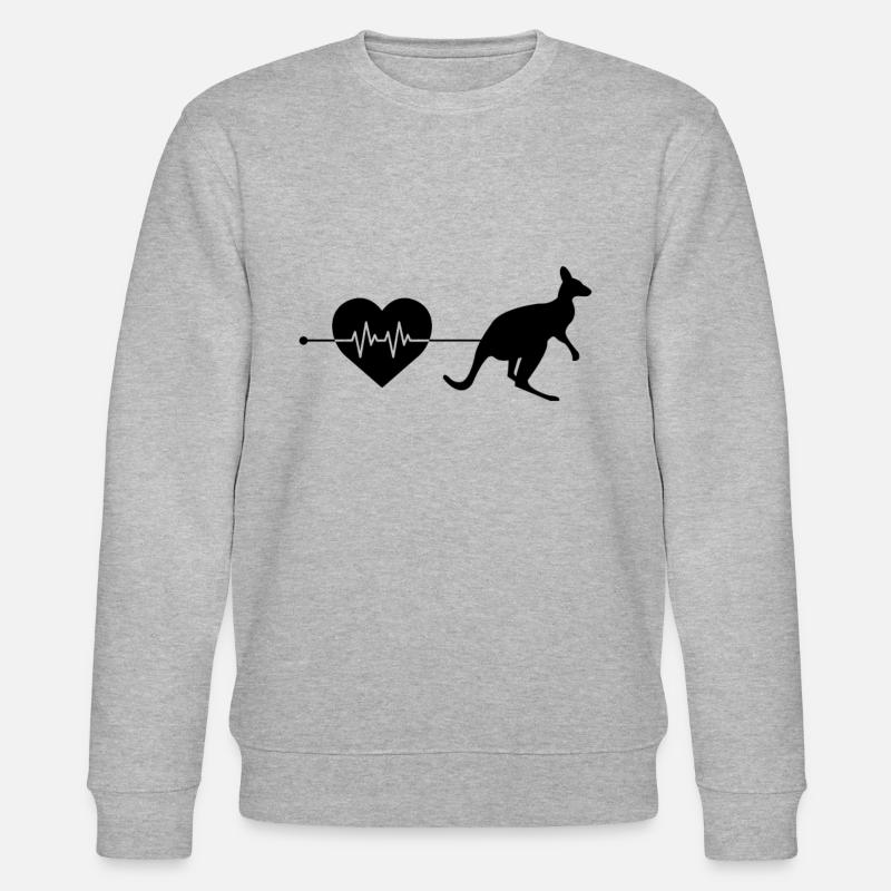 Kangaroo heartbeat - Stanley/Stella CHANGER Unisex Organic Sweatshirt - heather grey