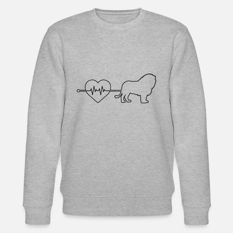 Löwe Herzschlag - Stanley/Stella Unisex Bio-Sweatshirt CHANGER  - Grau meliert