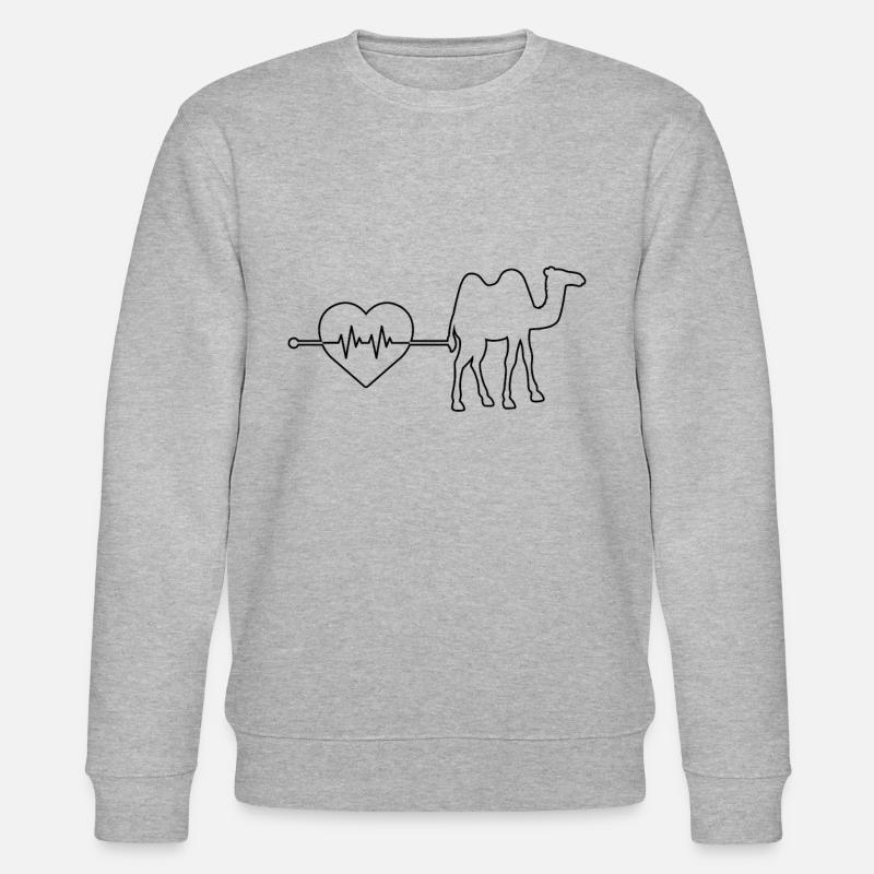 Dromedar Kamel Herzschlag - Stanley/Stella Unisex Bio-Sweatshirt CHANGER  - Grau meliert