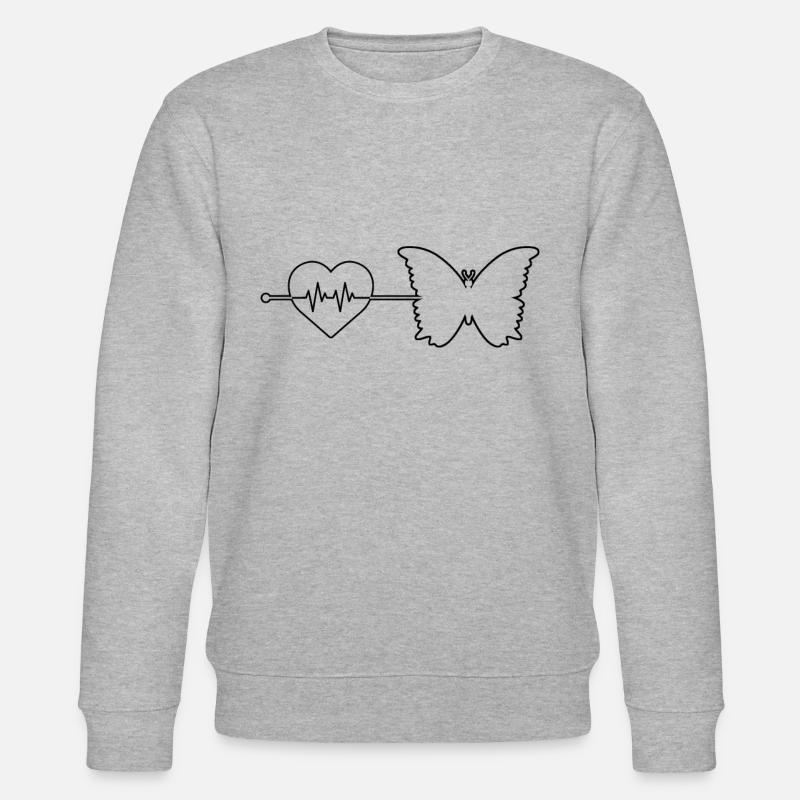 Battement de cœur papillon - Sweat bio CHANGER Stanley/Stella Unisexe - gris chiné