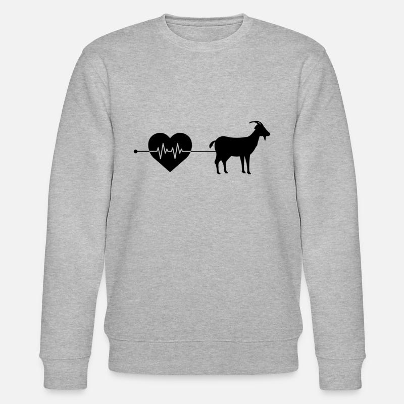 Ziege Herzschlag - Stanley/Stella Unisex Bio-Sweatshirt CHANGER  - Grau meliert