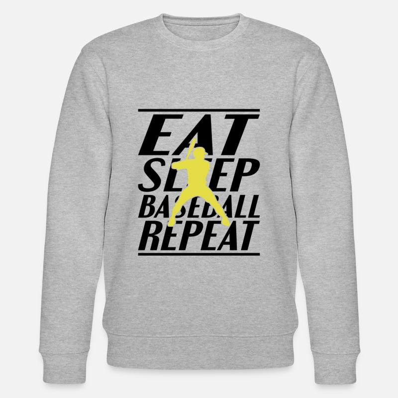 Essen Schlafen Baseball - Stanley/Stella Unisex Bio-Sweatshirt CHANGER  - Grau meliert