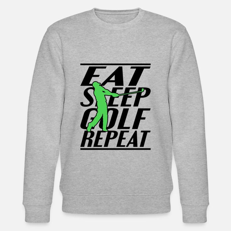 Essen Schlafen Golf - Stanley/Stella Unisex Bio-Sweatshirt CHANGER  - Grau meliert
