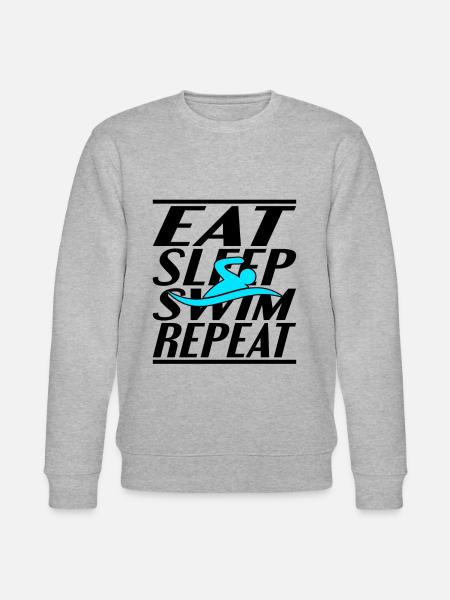 Eating Sleeping Swimming - Stanley/Stella CHANGER Unisex Organic Sweatshirt - heather grey