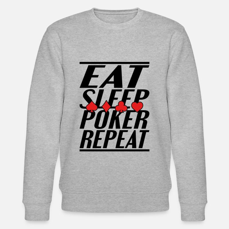 Essen Schlafen Poker - Stanley/Stella Unisex Bio-Sweatshirt CHANGER  - Grau meliert