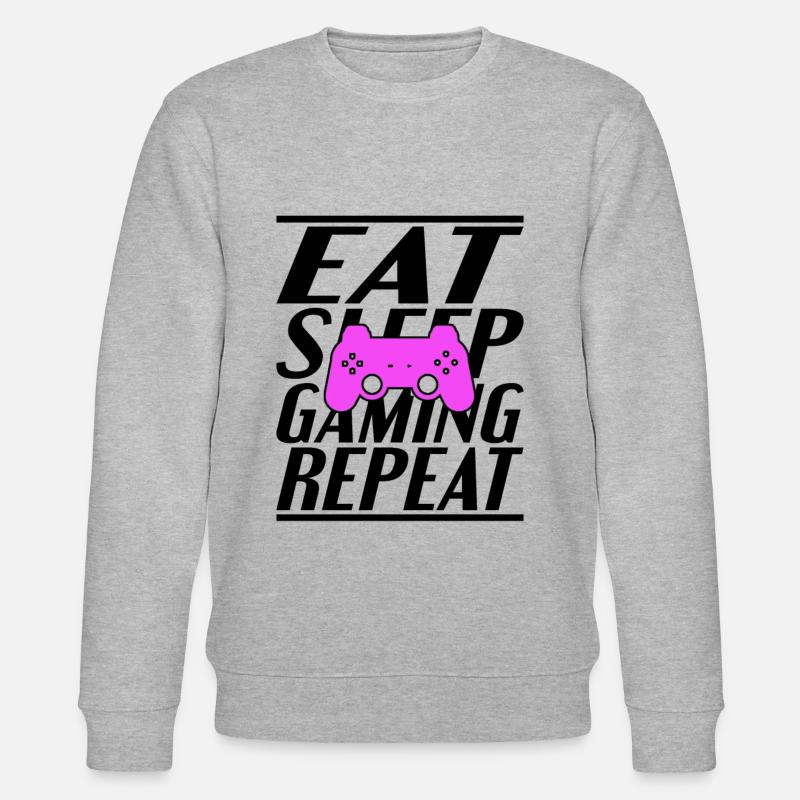 Essen Schlafen Zocken - Stanley/Stella Unisex Bio-Sweatshirt CHANGER  - Grau meliert