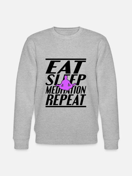 Eating Sleeping Meditating - Stanley/Stella CHANGER Unisex Organic Sweatshirt - heather grey