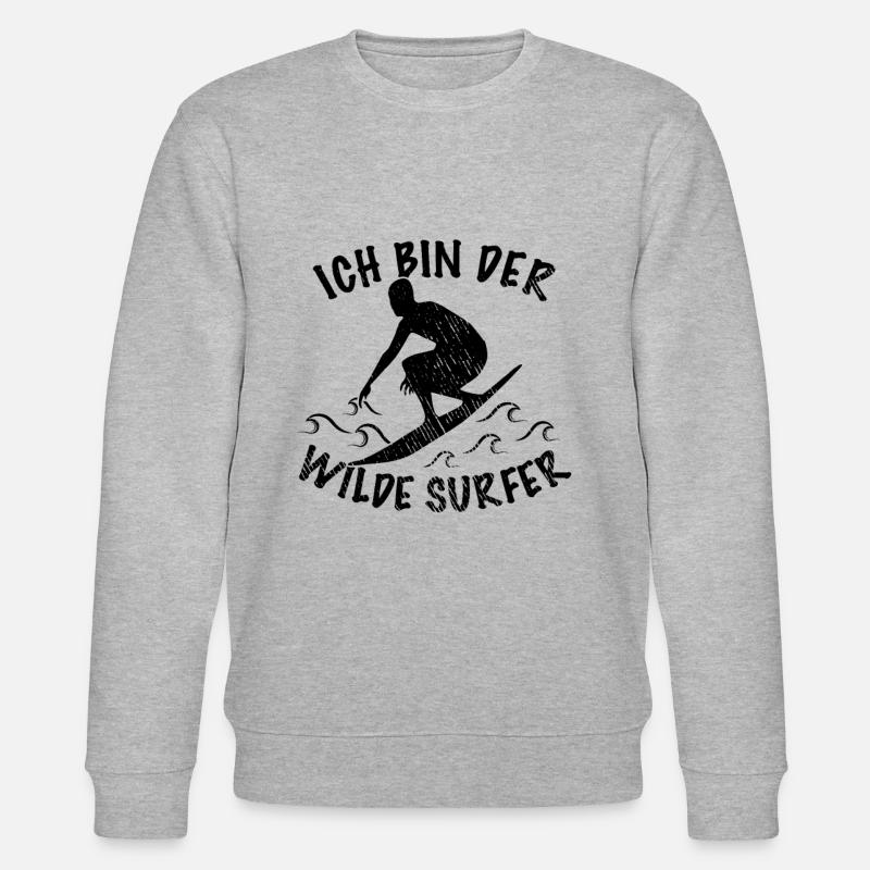 Surfen Spruch - Stanley/Stella Unisex Bio-Sweatshirt CHANGER  - Grau meliert