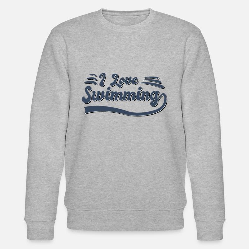 Ich liebe Schwimmen - Stanley/Stella Unisex Bio-Sweatshirt CHANGER  - Grau meliert