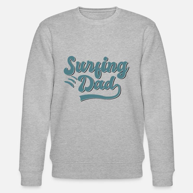 Surfen Papa Geschenk - Stanley/Stella Unisex Bio-Sweatshirt CHANGER  - Grau meliert