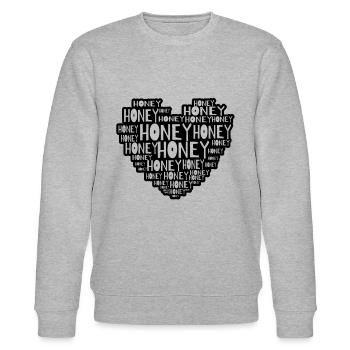 Honey Herz - Stanley/Stella Unisex Bio-Sweatshirt CHANGER  - Grau meliert - Vorne - Nik (191cm) & Marisol (170cm)