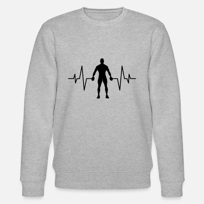 Fitness Herzschlag - Stanley/Stella Unisex Bio-Sweatshirt CHANGER  - Grau meliert