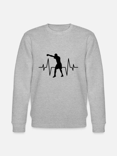 Boxing heartbeat - Stanley/Stella CHANGER Unisex Organic Sweatshirt - heather grey