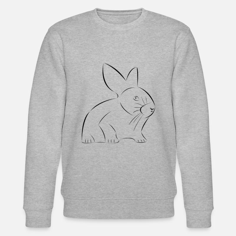 Hase gezeichnet - Stanley/Stella Unisex Bio-Sweatshirt CHANGER  - Grau meliert