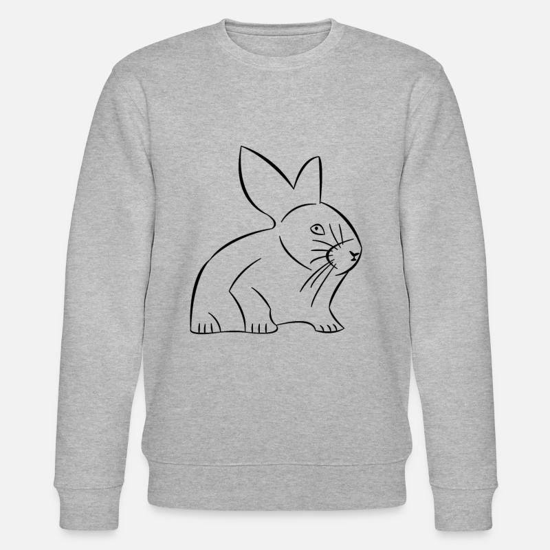 Rabbit drawn - Stanley/Stella CHANGER Unisex Organic Sweatshirt - heather grey