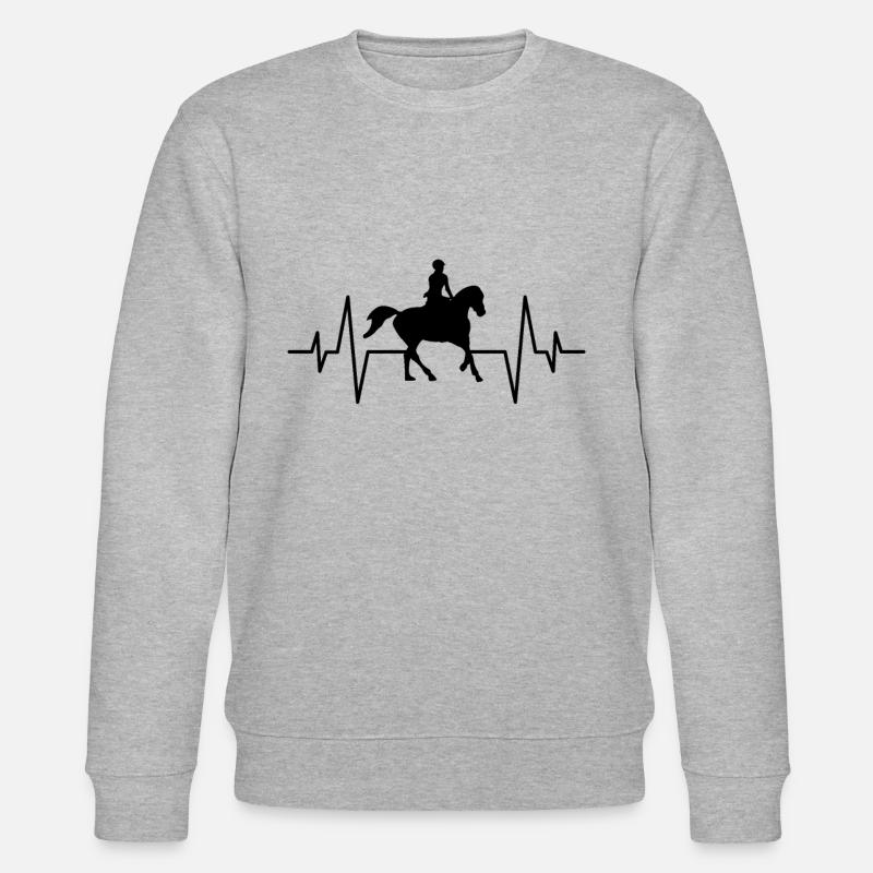 Pferde reiten Herzschlag - Stanley/Stella Unisex Bio-Sweatshirt CHANGER  - Grau meliert