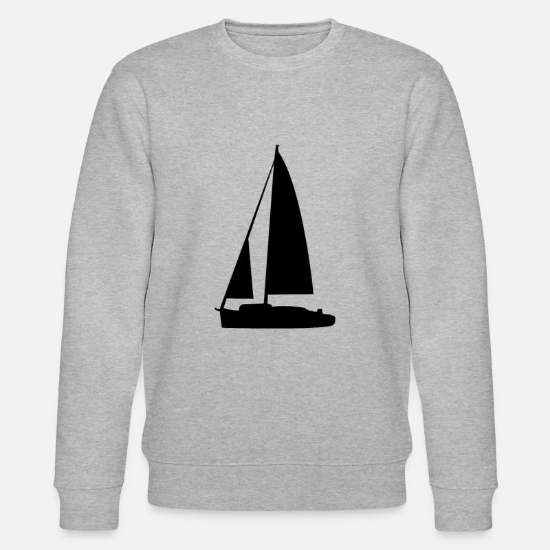 Segeln Boot Silhouette - Stanley/Stella Unisex Bio-Sweatshirt CHANGER  - Grau meliert