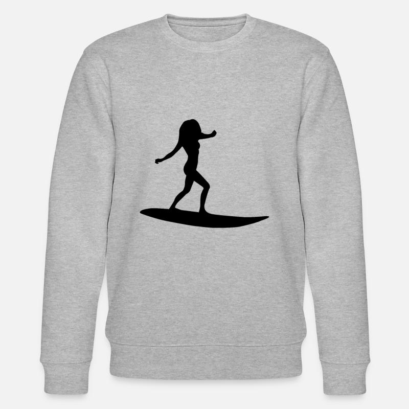 Silhouette de surfeur - Sweat bio CHANGER Stanley/Stella Unisexe - gris chiné