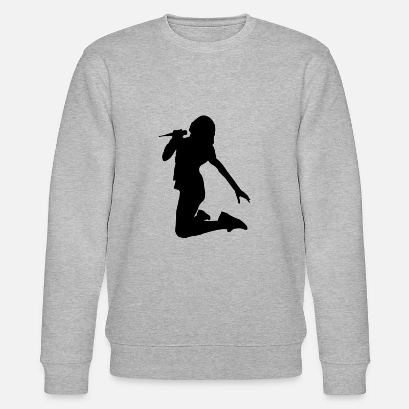 Singen Sängerin Silhouette - Stanley/Stella Unisex Bio-Sweatshirt CHANGER  - Grau meliert