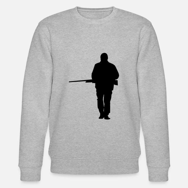 Silhouette de chasseur de chasse - Sweat bio CHANGER Stanley/Stella Unisexe - gris chiné