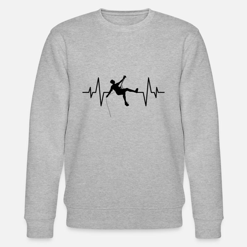 Klettern Herzschlag - Stanley/Stella Unisex Bio-Sweatshirt CHANGER  - Grau meliert